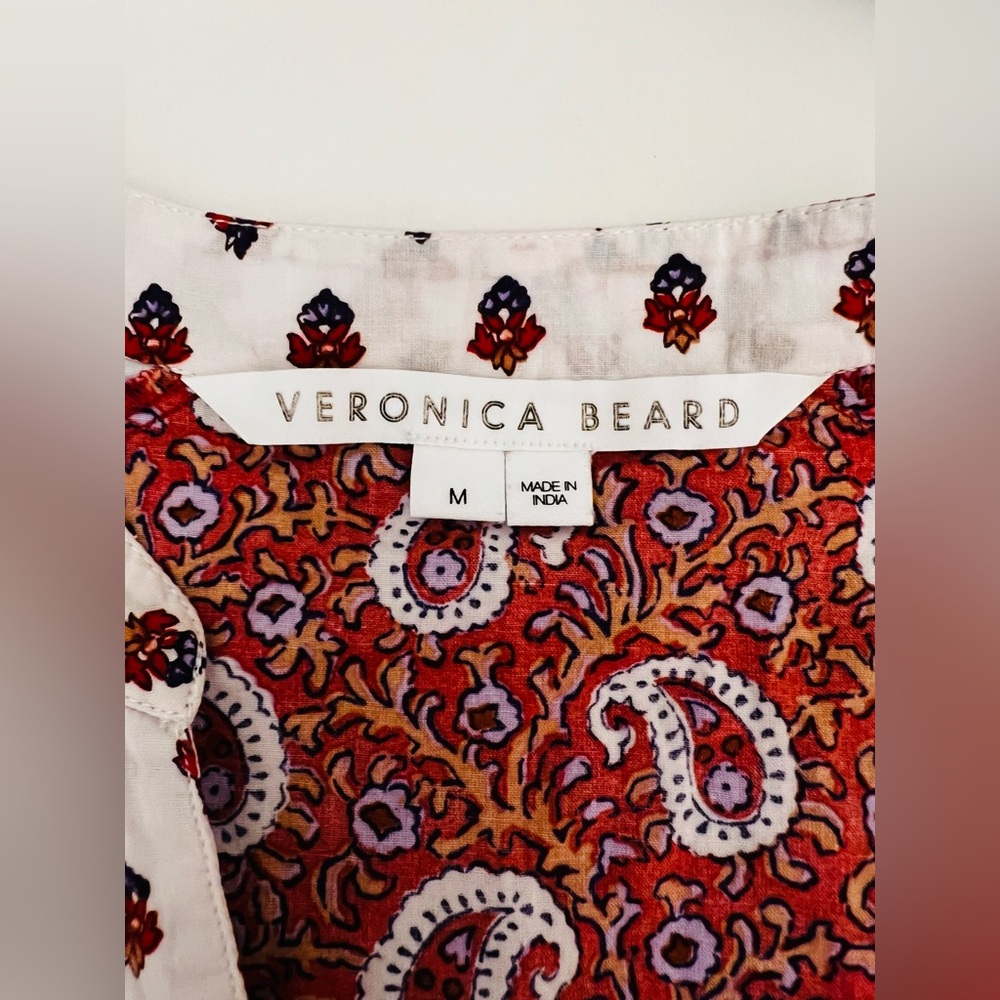 Veronica Beard Jesila Patchwork Paisley Cotton Mini Dress Size M - Picture 4 of 7